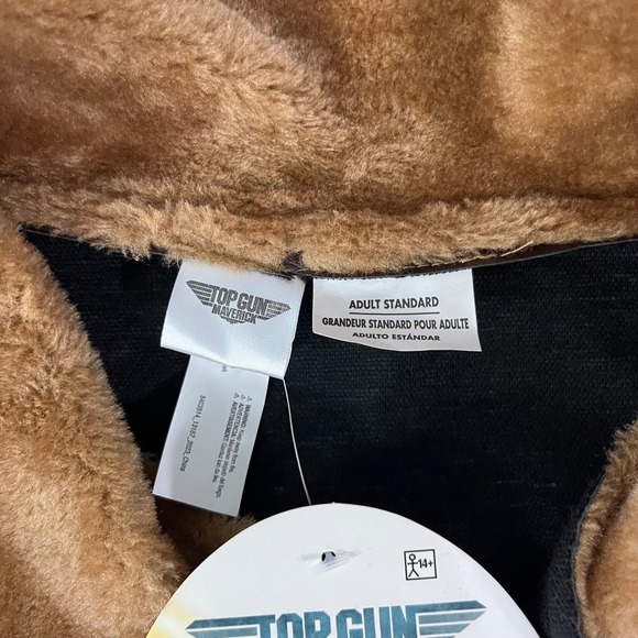 Top Gun Maverick Adult Standard LG Bomber Jacket Faux Leather Fur Collar Patches - Picture 4 of 8